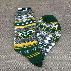 Colorado State Rams Ugly Holiday Sweater Socks Size Large NWT